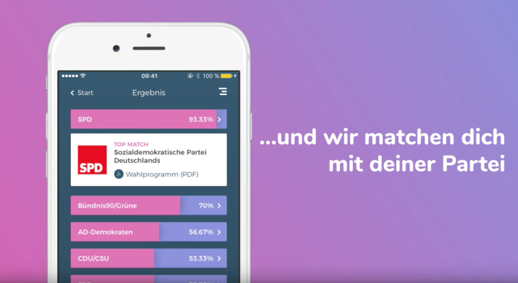 WahlSwiper: Passende Partei für die Bundestagswahl 2017 finden