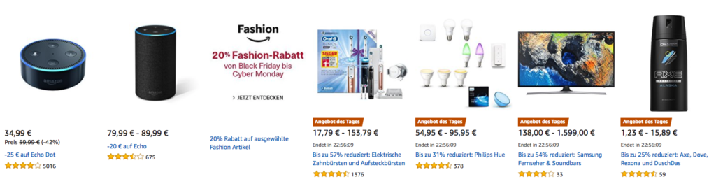 Amazon Cyber Monday Woche - Tagesangebote vom 24.11.2017