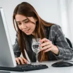 Frau schuettet Wasser ueber Tastatur – Was tun?